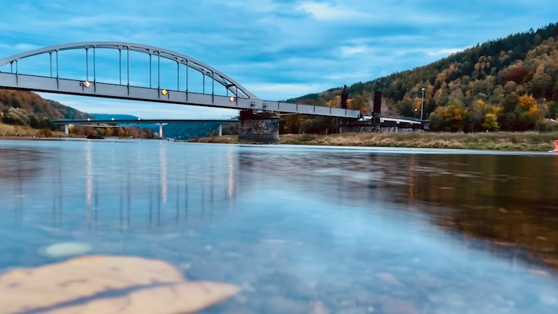Die Elbbrücke in Bad Schandau hinter der Carolabrücke