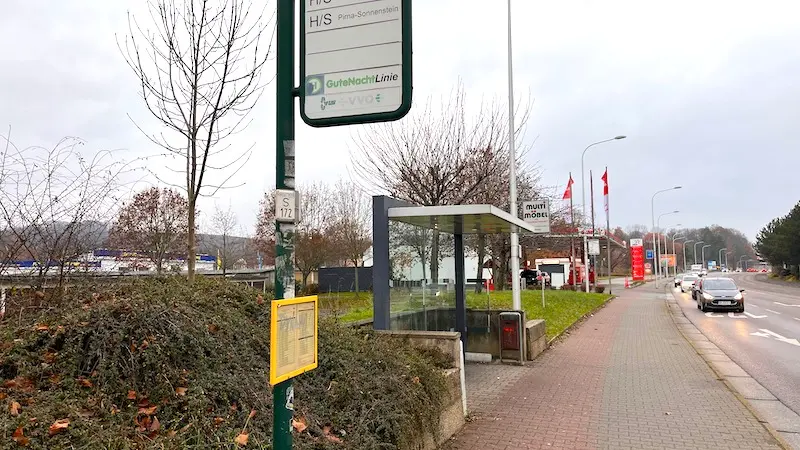 Bushaltestelle in Heidenau