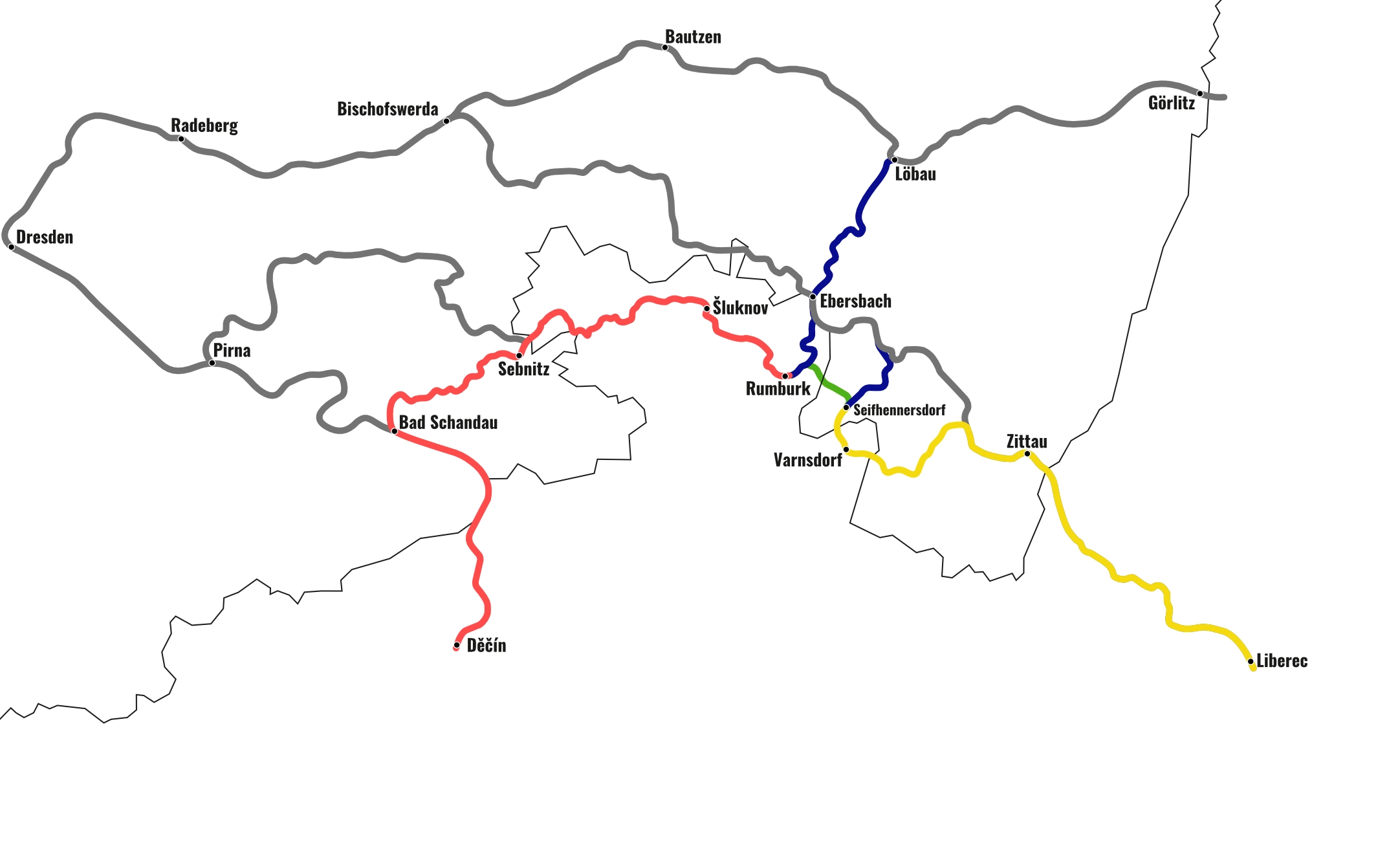 Die Zugverbindungen rund um Seifhennersdorf